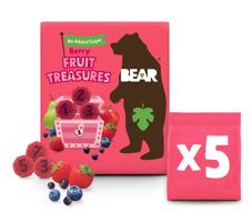 YOYO Bear Fruit Treasures Berry jahoda a borůvka 5x20 g