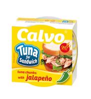 Calvo Tuňák s chilli paprikami Jalapeno ve slunečnicovém oleji 142 g