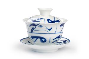 Gaiwan - porcelánový hrnek s dekorem - 140ml