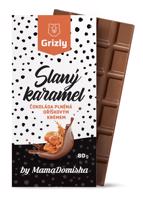 GRIZLY Mléčná čokoláda plněná oříškovým krémem Slaný karamel by @mamadomisha 80 g