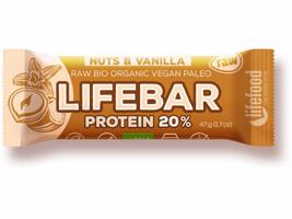 Lifefood Lifebar Protein Oříšková s vanilkou BIO RAW 47 g