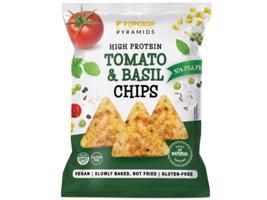 Popcrop Proteinové chipsy s rajčatovo - bazalkovou příchutí 60 g