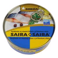 Sokra Saira Sardinela ve vlastní šťávě s přídavkem oleje 240 g