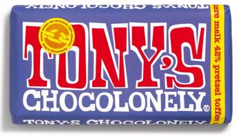 Tony’s Chocolonely Mléčná tmavá čokoláda s preclíky a karamelem 180 g