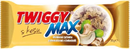Twiggy Max s kešu polomáčená v čokoládě 35 g expirace