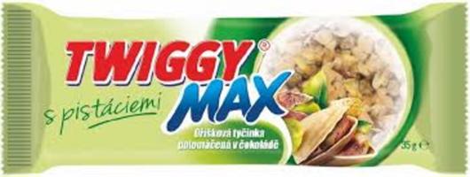 Twiggy Max s pistáciemi  polomáčená v čokoládě 35 g