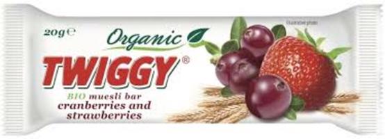 Twiggy Müsli organic s klikvou a jahodami 20 g BIO
